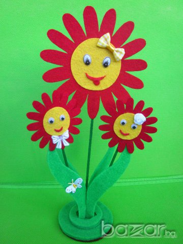 Цветя с поставка от филц, снимка 3 - Други - 7881062