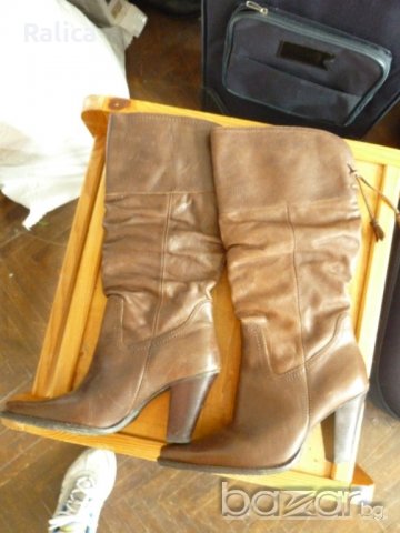 Елегантни ботуши от дебела телешка кожа, снимка 2 - Дамски ботуши - 20411724