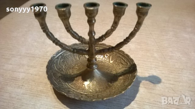 евреиски свещник-11х10см-внос швеция, снимка 5 - Колекции - 24235230