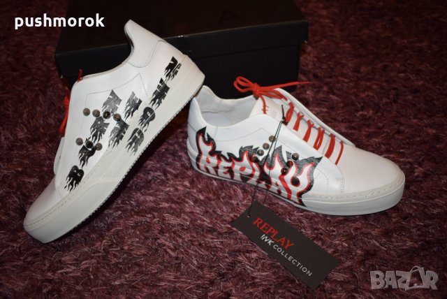 REPLAY Ava White Black Red, снимка 5 - Маратонки - 24726522