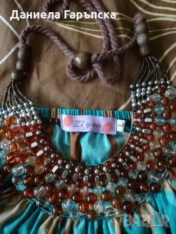 НОВА пъстра дълга рокля , снимка 4 - Рокли - 21936429