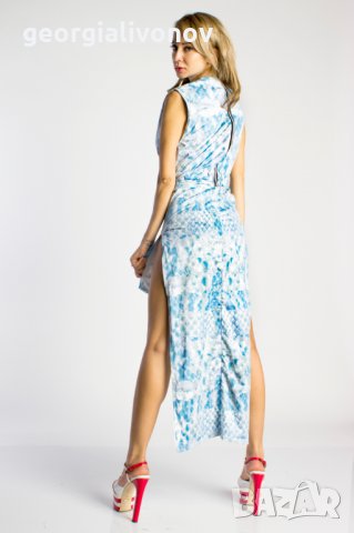 Дизайнерска рокля с връзки и асиметрична дължина [ss19ga03]: 70лв., снимка 6 - Рокли - 22744217