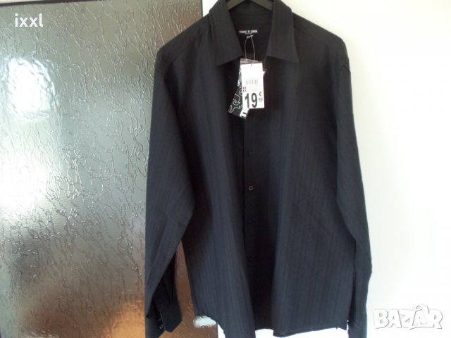 мъжка черна риза с дълъг ръкав- T43/44
