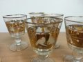 Стари стъклени чаши  с позлата и гравирани , снимка 5