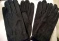 велурени черни дамски ръкавици