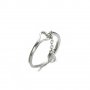 Нежен арт пръстен с бял сапфир, капка, родирано сребро 925, снимка 1 - Пръстени - 24946451