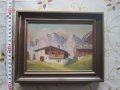 Стара картина масло подписана , снимка 2