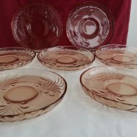 Стъклени  чинии чинийки цветно стъкло, снимка 1 - Антикварни и старинни предмети - 19602222