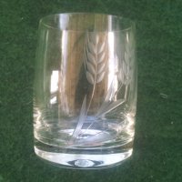 Стъклени чаши с гравюра за концентрат от едно време комплект, снимка 5 - Чаши - 24192494
