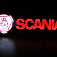 Светеща 3D табела SCANIA с лого червена, снимка 4 - Аксесоари и консумативи - 16682306
