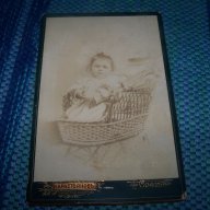Стара фотография "Бебе в количка", снимка 5 - Антикварни и старинни предмети - 13913739