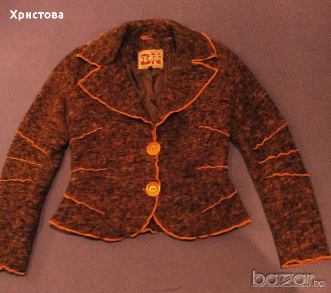 Меко топло сако в кафяво и оранжево,S., снимка 1