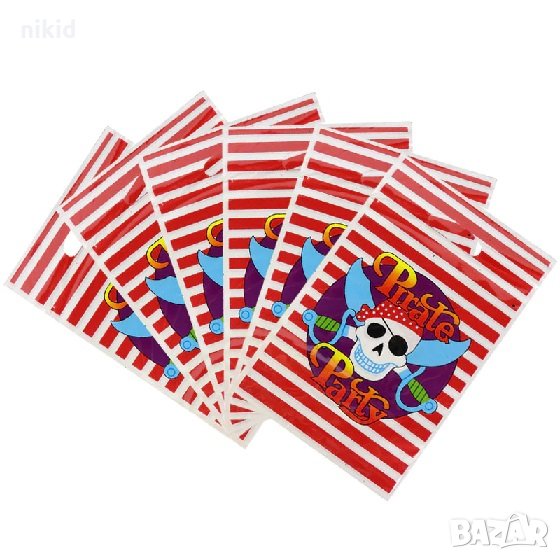 10 бр торбички Пирати Пиратско парти за сладки подарък рожден ден парти, снимка 1