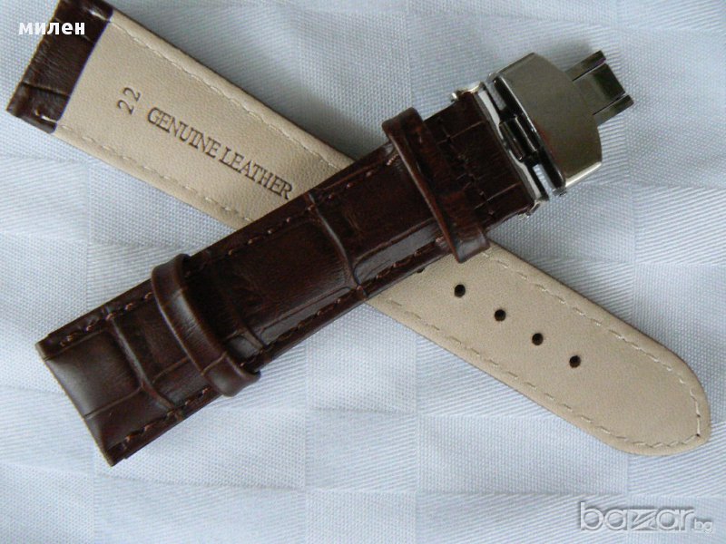 Кожена кафява каишка 22мм, снимка 1