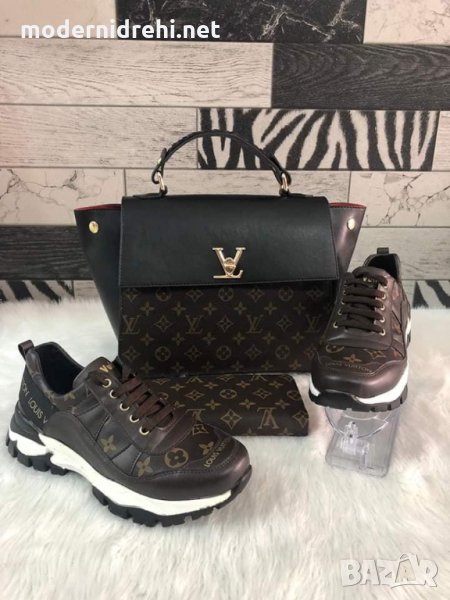 Дамски комплект спортни обувки портфейл и чанта Louis Vuitton код 138, снимка 1