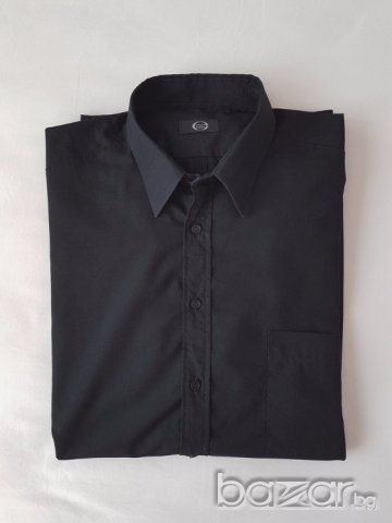 Черна мъжка риза Elite, М размер, снимка 10 - Ризи - 17956333