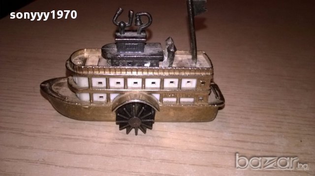 Мини ретро колекция-параход-бронз/месинг-9х6х4см-внос швеицария, снимка 5 - Антикварни и старинни предмети - 17469666