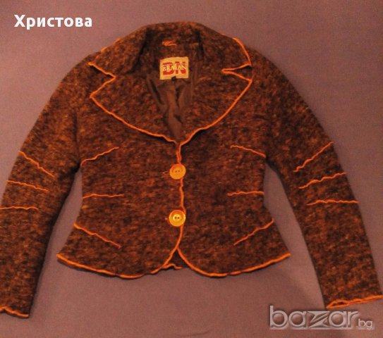 Меко топло сако в кафяво и оранжево,S.