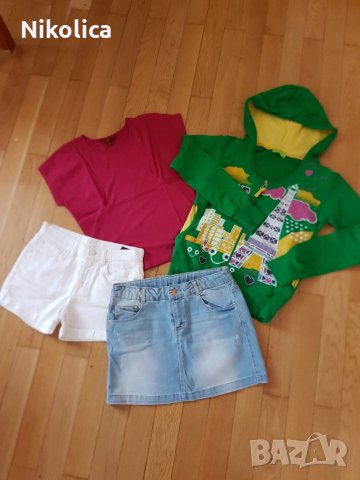 Детска дънкова пола Zara,къс панталон "7 for Mankind",блуза "7 for Mankind", суичър,14 г.момиче, снимка 2 - Детски комплекти - 25032738