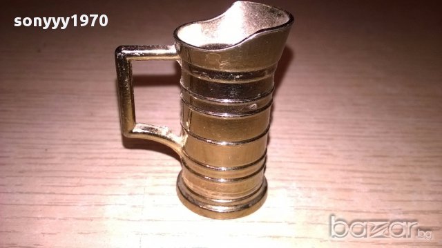 миниатюра ретро колекция-халба -мед/месинг-5х4х2.5см-внос швеицария, снимка 2 - Антикварни и старинни предмети - 17329788