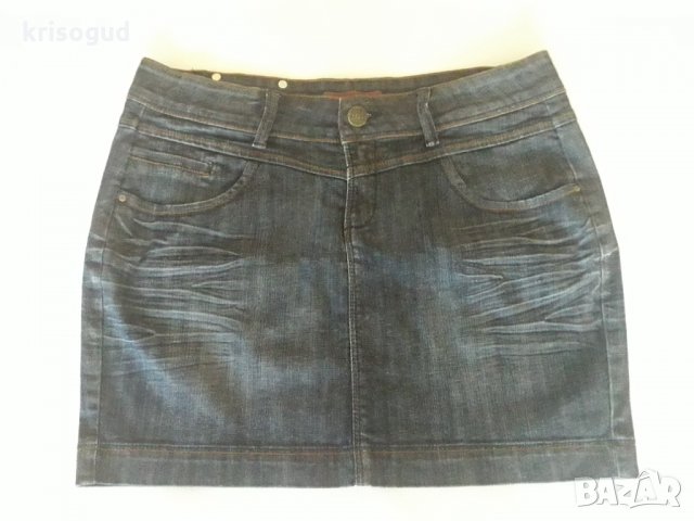 Manguun, стилна дънкова къса пола, размер: 40, талия: 43/ ханш: 51 см. 