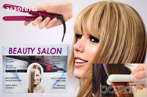 Мини преса за изправяне на коса с керамично покритие , снимка 6 - Преси за коса - 15030947