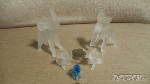 Фигурки миниатюрни слончета матов кристал, снимка 5 - Колекции - 19344906