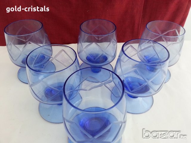 Стъклени чаши кобалт, снимка 8 - Антикварни и старинни предмети - 19293165