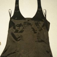 Черен сатенен потник с гол гръб и сатенена пола, цвят шампанско, М размер, снимка 8 - Поли - 15334285