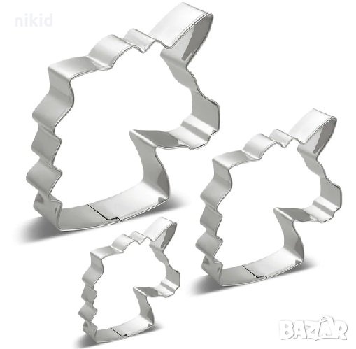 3 размера глава Еднорог метални резци форми за сладки бисквитки бисквити фондан, снимка 1