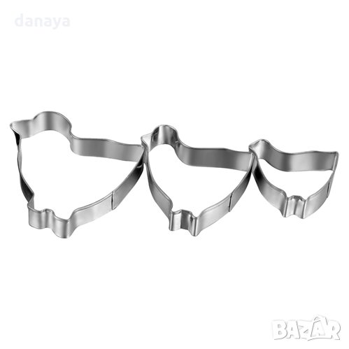 3 броя в комплект метални форми за сладки пиленце резец за тесто пиле, снимка 1