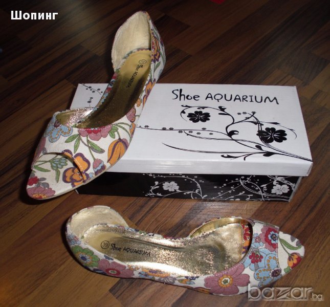 Красиви обувки с цветя, н.39, снимка 1