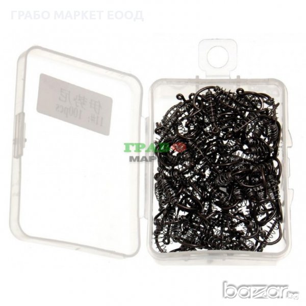 Рибарски кукички с пружина - 100бр, снимка 1