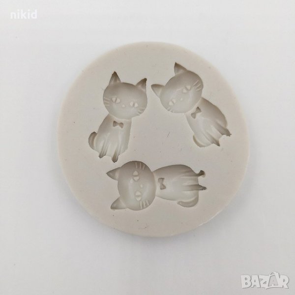3 малки котета котки коте силиконов молд форма за декор украса торта фондан шоколад и др, снимка 1