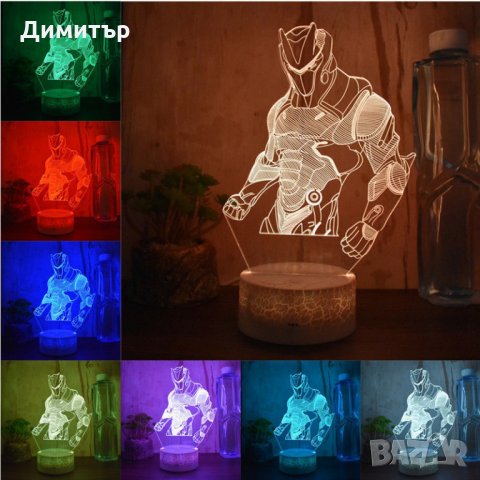 Fortnite 3D LED нощна лампа настолна Форнайт лампи лед фортнаит осветление fortnait