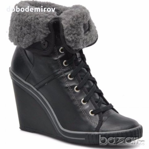 Нови дамски боти платформа G-STAR RAW Gradient Prestige Fold Down leather оригинал