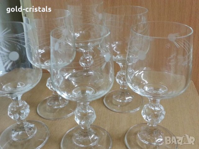 Кристални чаши за вино гравирани, снимка 4 - Антикварни и старинни предмети - 22743917