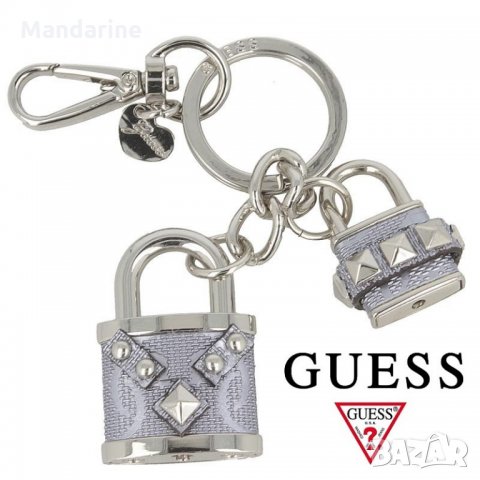 ПРОМО 🍊 GUESS 🍊 Ключодържател с висулка SILVER BLUE PADLOCK нов с етикети, снимка 5 - Други - 21991819