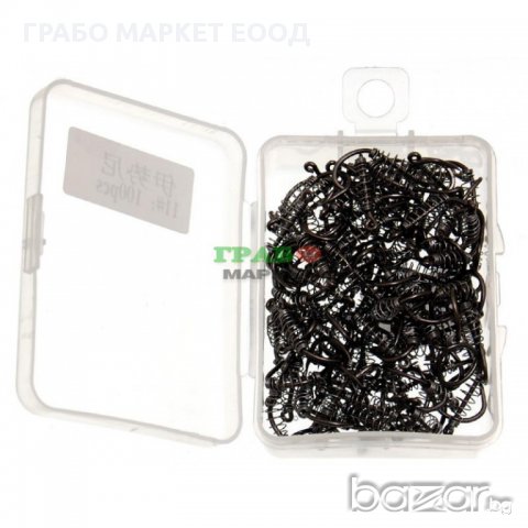 Рибарски кукички с пружина - 100бр, снимка 1