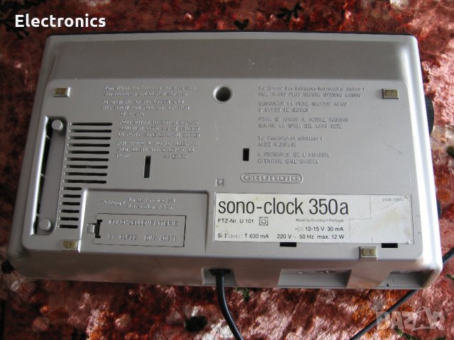 Ретро радио часовник Grundig sono-clock 350A , снимка 4 - Радиокасетофони, транзистори - 23731154