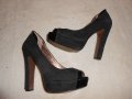 Черни високи обувки BSB номер 36 и половина , снимка 1 - Дамски елегантни обувки - 22306865