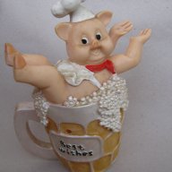 Пияно прасе в халба, фигура, статуетка, свиня, снимка 8 - Статуетки - 11700779
