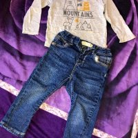 Комплект дънки и блузка , снимка 1 - Комплекти за бебе - 22851804