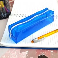 Прозрачен ученически несесер за моливи неонови цветове малък, снимка 2 - Ученически пособия, канцеларски материали - 26199003