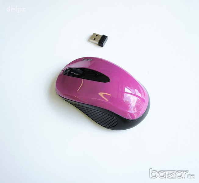 Оптична безжична мишка лилава USB DPI=1000, снимка 1