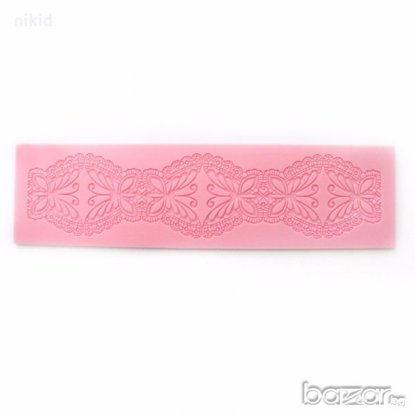 Стеснена дантела с пеперуди силиконов молд форма кант за украса торта с фондан шоколад гъмпейст, снимка 1