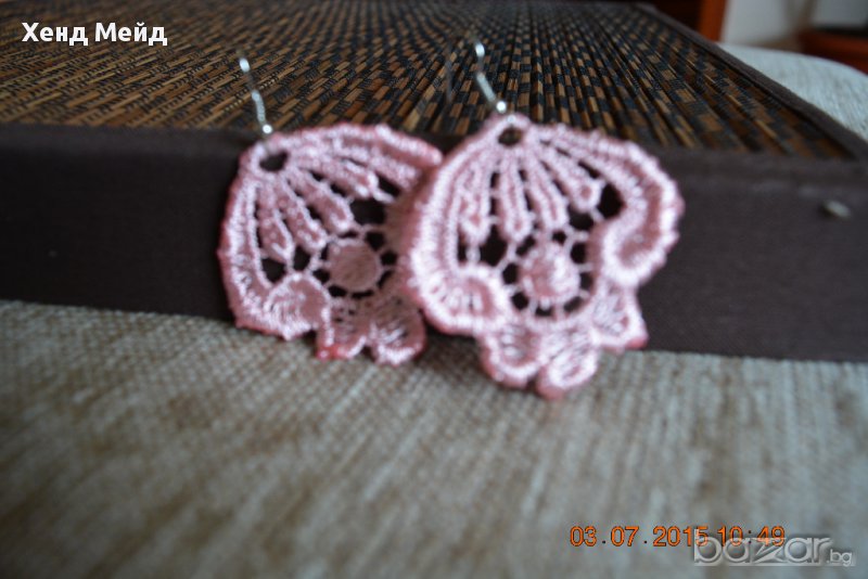 ръчно изработени обеци от дантела, снимка 1