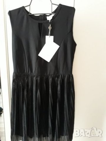 Нова италианска черна рокля до коляното, размер XL, снимка 1