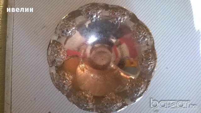 посребрена метална купа, снимка 2 - Антикварни и старинни предмети - 17151733