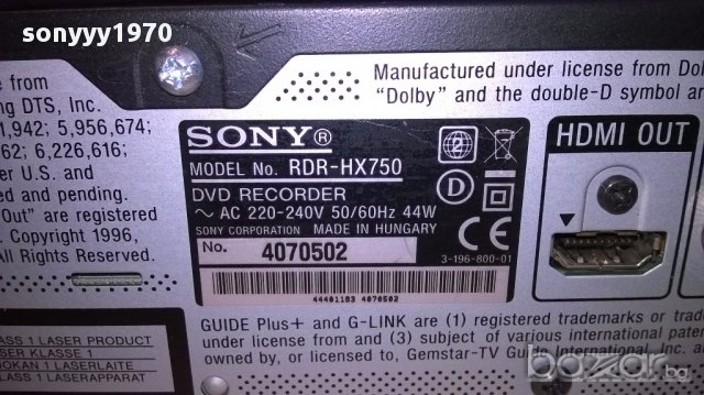 Sony rdr-hx750 hdmi/usb/dvd/hdd-нов внос от швеицария, снимка 11 - Ресийвъри, усилватели, смесителни пултове - 14725431